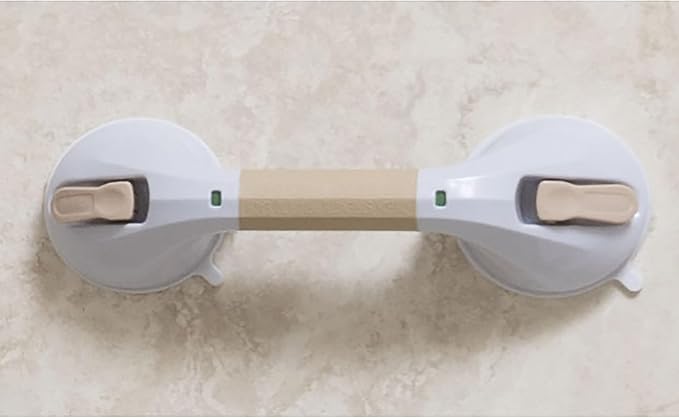Drive Medical Suction Cup Grab Bar, White and Beige, 12 Inch