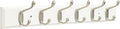 Franklin Brass Heavy Duty (1-Pack) 27' Coat/Hat Rack Wall Mount Pure White 6 Hooks Mounted Hanging Rail for Clothes, Towels, Purses, Bags, Kitchen, Entry, Closet Organizer FBHDCH6-WSE-R