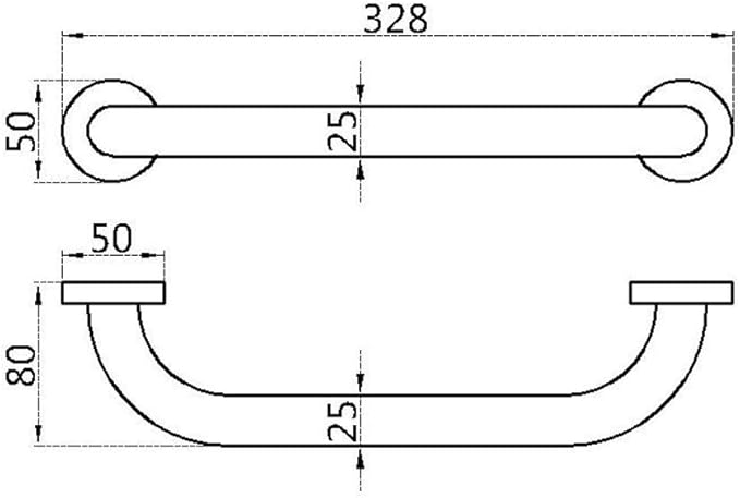ELLO&ALLO Oil Rubbed Bronze Bathroom Shower Grab Bar, Home Care Bath Handrail (12 Inch)