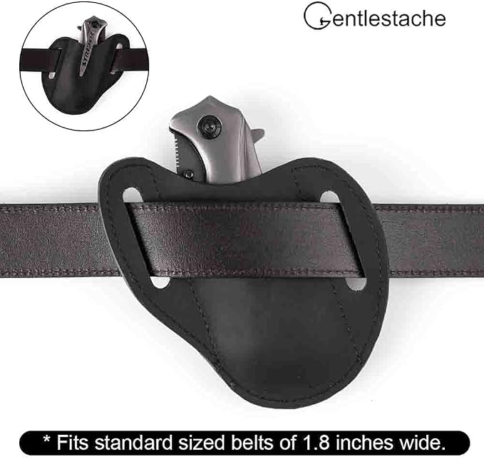 Gentlestache Leather Knife Sheaths for Belt,Folding Knife Belt Sheath, Leather Pocket Knife Sheath, Knife Holster Belt for Folding Knife, Black…