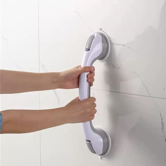 Suction Grab Bars for Shower, Safety Handle Support for Bathroom (1, Gray, 16in)