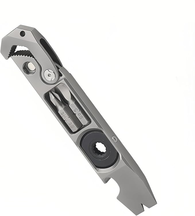 Titanium EDC pry bar, multifunctional tool, a collection of wrenches, pry bars, screwdrivers, nail drivers, bottle openers and other functions in a practical tool