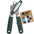 GORILLA GRIP Heavy Duty Stainless Steel Smooth Edge Manual Can Opener and Bottle Openers, Soft Comfortable Handle, Oversized Handheld Turn Knob, US Designed Multifunctional Kitchen Tool, Hunter Green