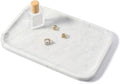 Koville Marble Tray, 12"x8" Bianco Carrara Marble Vanity Tray for Countertop Bathroom Kitchen Dresser, Decorative Catchall Trays for Perfume Jewelry, Rectangular Stone Serving Tray
