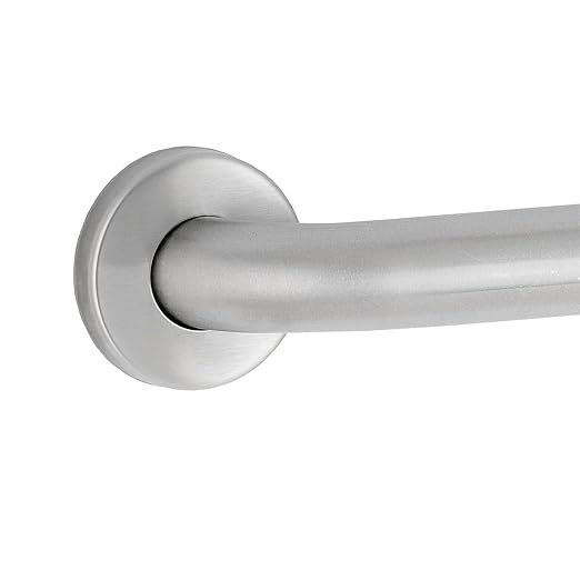 BOBRICK 5806X18 Stainless Steel Straight Grab Bar with Satin-Finish, 18" (455mm) Length, 1-1/4″ (32mm) Diameter