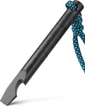 TISUR Titanium EDC Pry Bar, Keychain Prybar Multitool With Bottle Opener, 6 in 1 Portable Pocket Mini Crowbar Tool (Black)