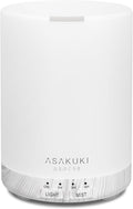 ASAKUKI Essential Oil Diffuser for Home, 300 ml Humidifier with Automatic Shut-Off, Quiet Aromatherapy Diffuser with 7 LED Lights for Living Room, Kitchen, Bedroom, Hotel - White Wood