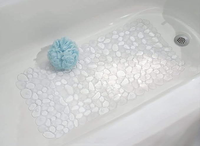 Pebble Non-Slip Suction Bath Mat for Shower, Bathtub - Clear