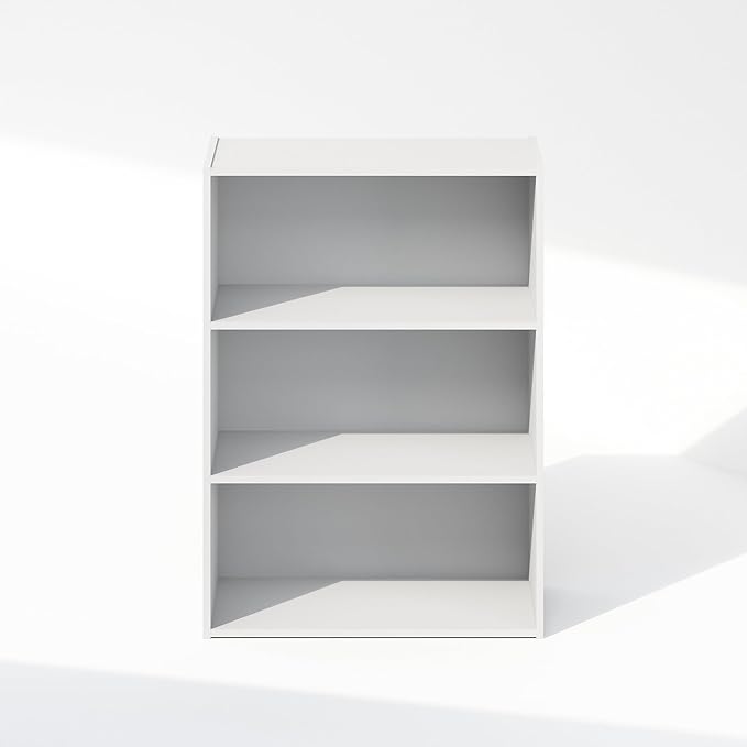 Furinno Reed Closet Organizers and Storage, 3-Tier Reversible Closet Shelves, Closet Organization Shelf, 9.7 x 23.7 x 31.5, for Bedroom, Closet, Plain White