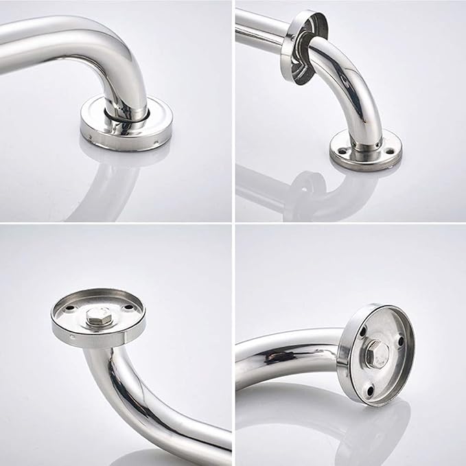 16 Inch Stainless Steel Shower Grab Bar 2 Pack, Munzong Balance Handrail Shower Bar - Bathroom, Bathtub Mounted Safety Hand Support Rail, Handicap, Elderly, Disabled, Injury, Senior Assist Bath Handle