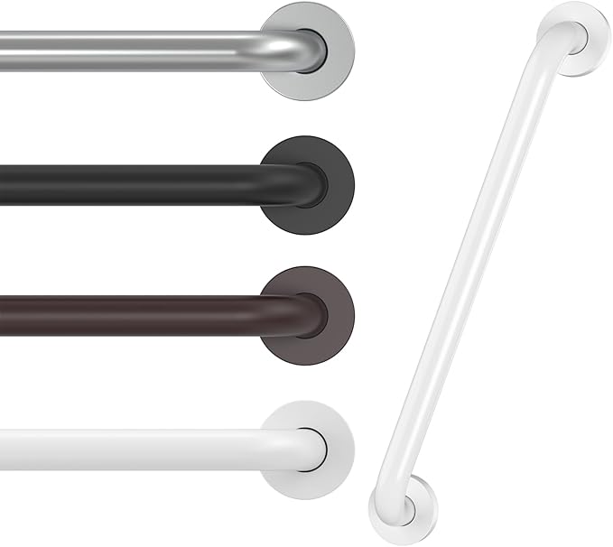 16 Inch Grab Bars for Wall White, Safety Shower Grab Bars for Seniors Elderly Handicapped, Handicap Grab Bars for Shower with Concealed Screws, Tesuchan