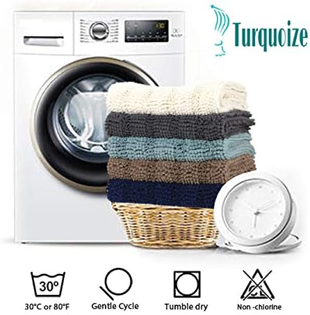 Turquoize Chenille Bathroom Rugs Set Non-Slip Bath Mats for Bathroom Extra Soft and Absorbent Shaggy Bath Mats for Bath Room Floor Indoor Mat for Kitchen/Entryway (20" x 32" and 17" x 24"), Gray