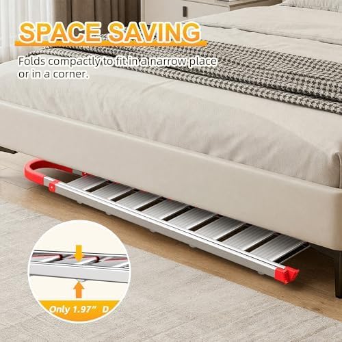 9 Step Ladder,Heavy Duty Step Stool with Non-Slip and Widen Pedals,Step Ladder with Safe Handrail,Space Saving for Home,Kitchen,Indoor & Outdoor