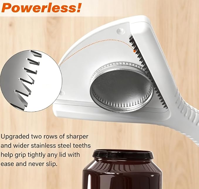Jar Opener for Weak Hands, Dual Usage Under Cabinet Lid Opener, Easy Grip, Opens Any Size Lid, for Seniors with Arthritis