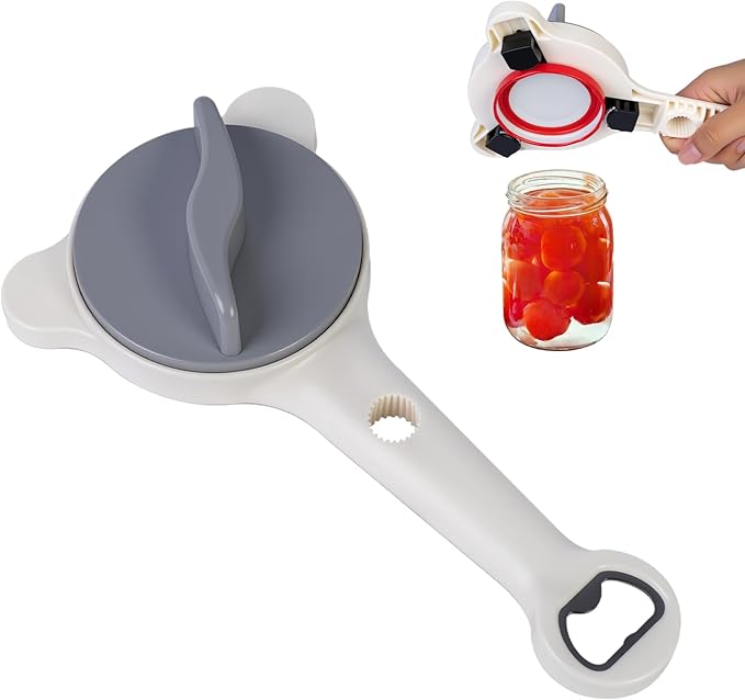 4 in 1 Multi-Purpose Jar Opener,Adjustable Three Claw Bottle Opener with Non Slip Teeth,Multi Size Lid Tool for Jars Cans Wine Bottles, Opening a Stubborn Lid