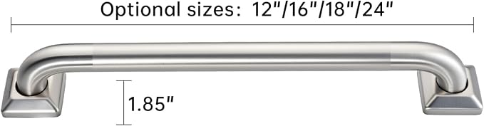 joyrain 500lb Capacity Stainless Steel Grab Bar - Heavy Duty Bathroom Safety Rail for Elderly, Anti-Slip Shower Handle, ADA Compliant (Peened, 12 inch)