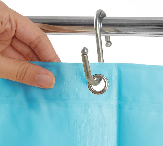 EHZNZIE Aqua Shower Curtain Liner 72x72, PEVA Waterproof Bath Curtain, No Chemical Smell, 3 Weighted Magnets, Durable with Rustproof Metal Grommets