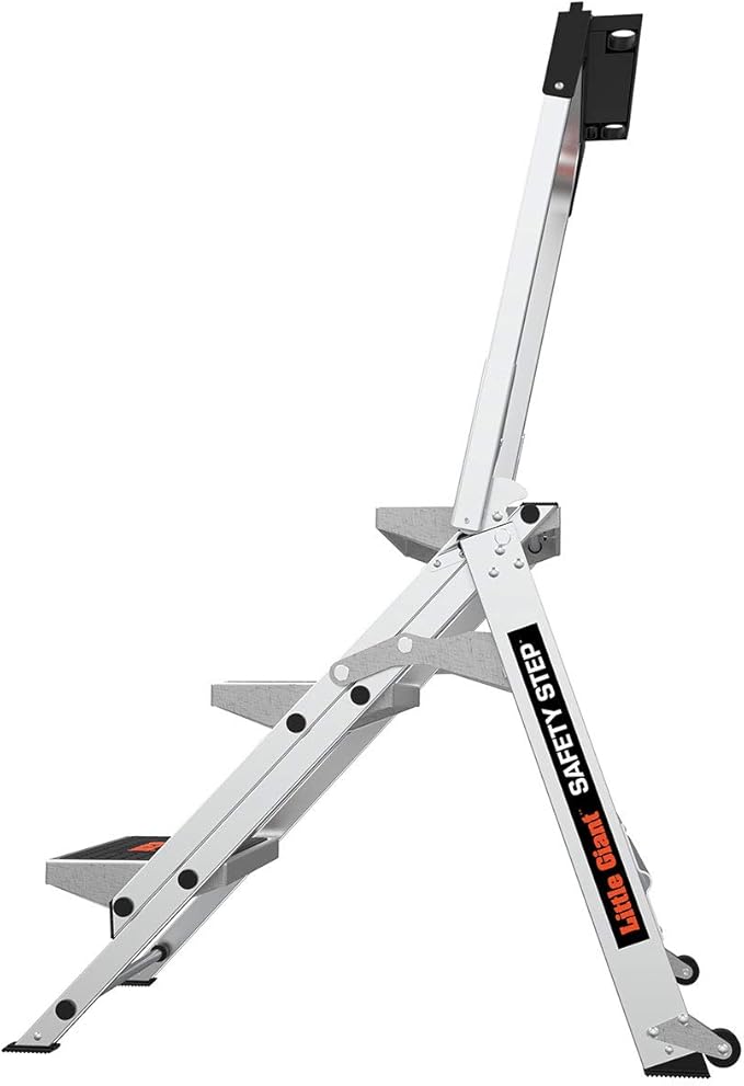 Little Giant Ladder Systems 10310BA Safety Step Stepladder with Handrail, 3-Step