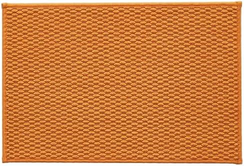 TYUU Bathroom Rugs Non Slip Washable, Super Absorbent Thin Bath Mat Small Quick Dry Low Pile Bathroom Rug, Orange 16"x24"