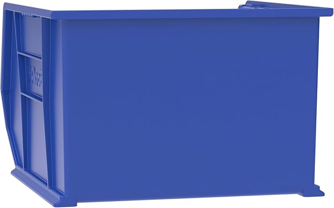 Akro-Mils 30270 AkroBins Plastic Storage Bins, Space-Saving Stackable Bins for Garage, Pantry, Craft Organization, 18" x 16" x 11", Blue, 3-Pack