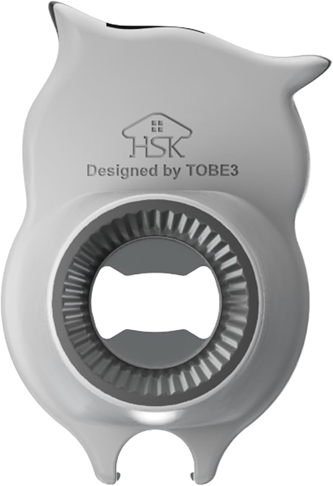 4-in-1 Manual Owl Bottle Opener - BPA-Free Multi-Function Opener for Bottle Caps, Jars, Pull Tabs & Twist Caps, Ergonomic Design for Kids, Seniors & Weak Hands (Black)