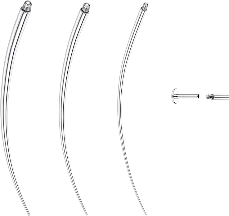GEMQUEEN Piercing Taper Ball Grabber Tool for Changing Jewelry - 14G 16G 18G 20G Stainless Steel Flat Back Earrings Applicator Tool Threadless Insertion Pin Thread Body Piercing Kit for Ear Nose Lip