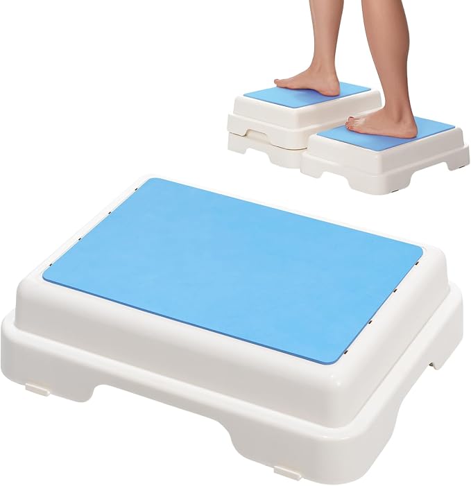 Wefaner Bath Step,Set of 3 Stackable Bathtub Non Slip Safety Step Stool, Indoor/Outdoor Handicap Wideing Hands Free Platform Medical Portable Stack-Able, for High Beds, Kitchens,Bathroom.
