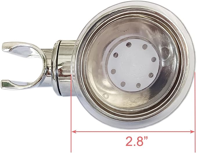 Medsuo Adjustable Shower Head Holder with Sticky Pad, Removable Suction Cup Shower Head Bracket No Drill Shower Head Bracket with Chrome Polished for Bathroom
