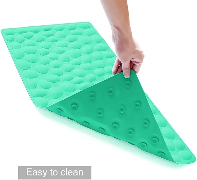 Non-Slip Bathtub Mat OTHWAY Soft Rubber Bathroom Bathmat with Strong Suction Cups (Fruit Green, 16x31.5 inch)