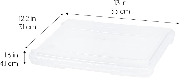 IRIS USA Board Game Storage Containers, 10-Pack |Made in USA| Organizers with Built-In Handle & Snap-Tight Lid for Puzzles, Scrapbook, and Fits 8.5" x 11" or A4 Papers, Slim - Clear