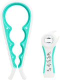 Multi-Grip Jar Opener and Bottle Opener Tool, Ergonomic Design with Non-Slip Handles, (white and blue)