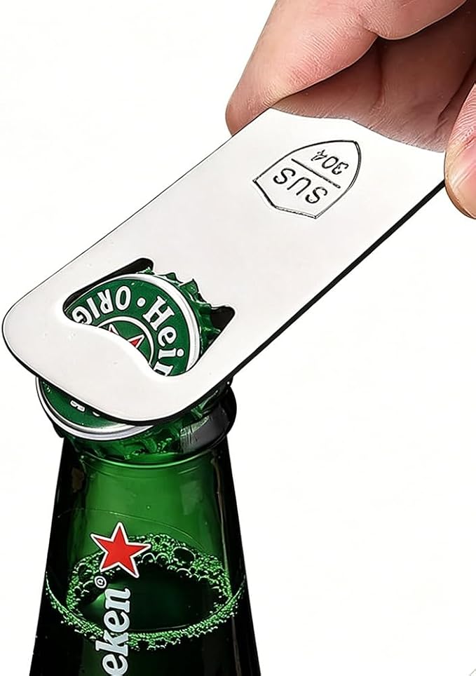 Durable 304 Stainless Steel Bartender Opener 1/3Pcs, Slim Flat Portable Pocket Opener Household Kitchen Bar Accessory(1Pc)