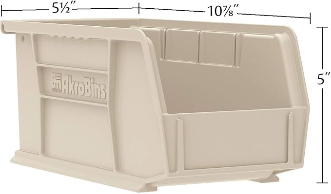 Akro-Mils 30230 AkroBins Plastic Storage Bins, Space-Saving Stackable Bins for Garage, Pantry, Craft Organization, 11" x 5" x 5", Clear, 12-Pack