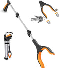 43" Foldable Grabber Reacher Tool,Reacher Grabber Pickup Tool,Folding Grabbers for Elderly Grab It Reaching Tool with Rotating Jaw+Magnets,Grabber Reacher Tool Heavy Duty