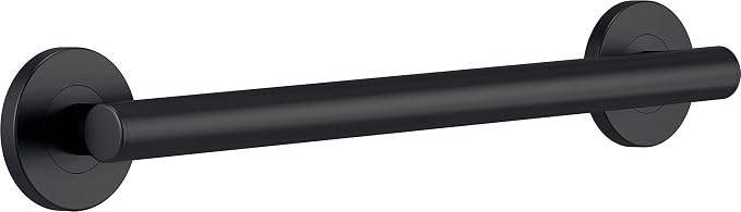 Delta Contemporary (1-Pack) 18' Shower Grab Bar ADA Compliant Matte Black 450 lb Capacity Bathroom Safety Handle for Shower, Bathtub | Wall Mounted Balance Assist, Handicap Grip 41818-BL