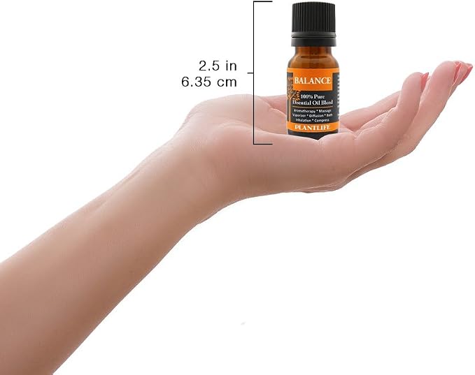 Plantlife Balance Aromatherapy Essential Oil Blend - Straight from The Plant 100% Pure Therapeutic Grade - No Additives or Fillers - Made in California 10 ml