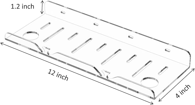 Acrylic Corner Shelves, Adhesive Shelf, Shower Caddy Organizer for Home Decor,Clear Shower Shelf,No Drilling Wall Mounted Bathroom Shelves (Clear 12 inch 2 set)