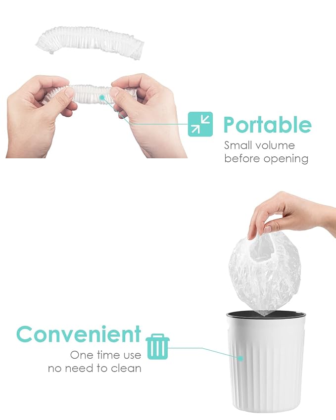 Auban Disposable Shower Cap, 100 PCS Hair Cap Thickening Clear Plastic Waterproof Bath Caps for Hair Treatment, Spa Salon Hotel and Home Use, Portable Travel(17.3)