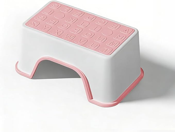 5 Inch Height Step Stool, 11.8" L x 7.5" W Toddler Step Stool, One Step Stools for Kids, Small Child Foot Stool for Bed, Bathroom, Toilet, Potty Training - Pink 11.8" L x 7.5" W x 5''H