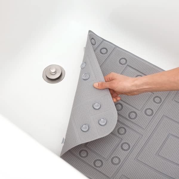 Duck Brand 286625 Safety Grip Bath Mat, 17 x 36 Inches, Gray, 2-Pack