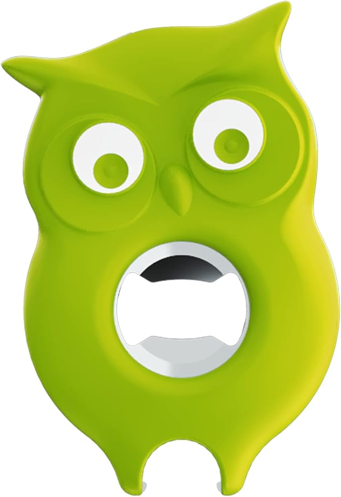 4-in-1 Manual Owl Bottle Opener - BPA-Free Multi-Function Opener for Bottle Caps, Jars, Pull Tabs & Twist Caps, Ergonomic Design for Kids, Seniors & Weak Hands (Green)