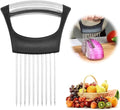 2026 Upgraded Onion Holder for Slicing, New Stainless Steel Onion Slice Holder Lemon Slicer Vegetable Cutter, Kitchen Chopper Slicing Assistant Tool for Meat, Onion, Potato, Tomato (1 Pack)
