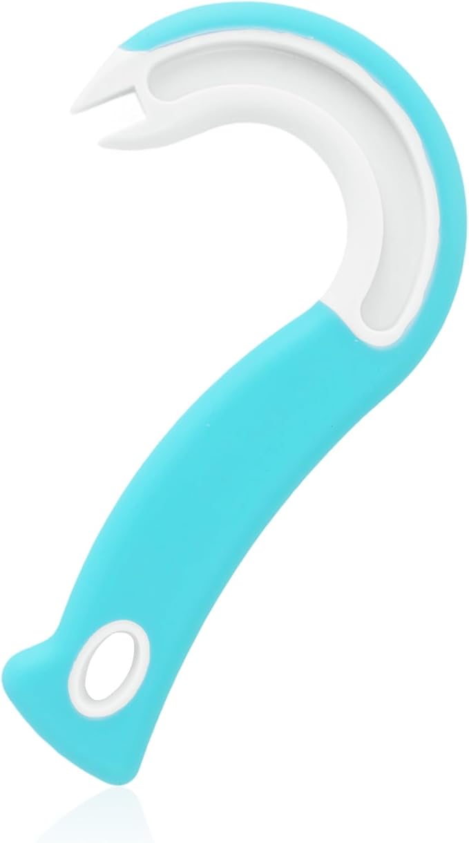 Easy Open Ring Pull Can Opener, J Hook Can Opener Pull Tab with No-Slip Grip for Seniors Kids Weak Hands Manual Soda Beer Pop Top Tin Bottle Jar Lid Lifter Tool (Blue)