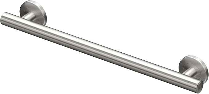 Gatco 853 Latitude II 18 Inch Grab Bar, ADA Compliant, Stainless Steel Bathroom Handicap Safety Bar, for Shower and Bathtub