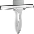 SetSail Shower Squeegee for Glass Doors All-Purpose Squeegee for Shower Glass Heavy Duty Window Squeegee with Hook for Tile, Sink, Mirror, Car Windshield Cleaning 10 Inches, Grey Balck