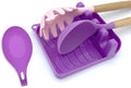 2 Pack Multiple Utensil Spoon Rest with Drip Pad Non-Slip Heat Resistant Kitchen and Grill Spoon Holder for Spatula, Ladle, Tongs, Kitchen Gadgets, and Cooking Accessories (Noble Purple)
