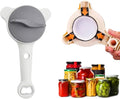 Multi-Function 4 in 1 Jar Opener, Heavy Duty Bottle Opener & Can Lid Remover, Easy to Use Kitchen Tool for Multiple Sizes, Silicone Grip