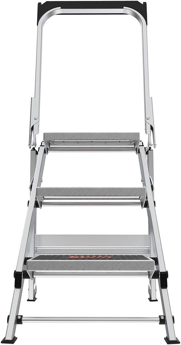 Little Giant Ladder Systems 10310BA Safety Step Stepladder with Handrail, 3-Step