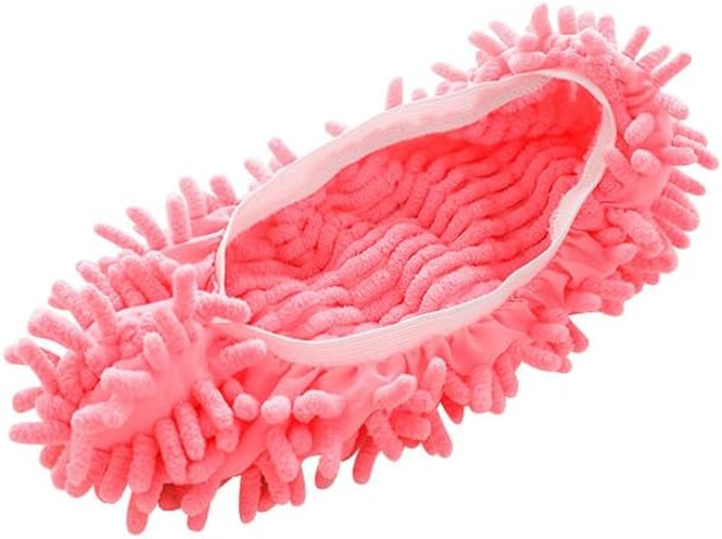 Mop Slippers,Mop Shoes,Dust Duster, Mop Socks for Women Men Kids Foot, Microfiber Reusable for House Office Bathroom Kitchen (Pink,One Size)