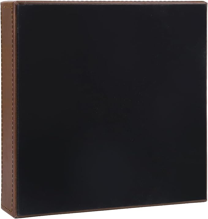 HofferRuffer Faux Leather Vanity Tray, Elegant Desktop Storage Organizer, Decorative Catchall for Perfume, Bathroom Valet, Nightstand or Dresser, 8 x 8 x 1.8 inches (Brown)